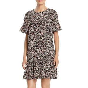 ALISON ANDREWS Micro Floral Ruffle Dress